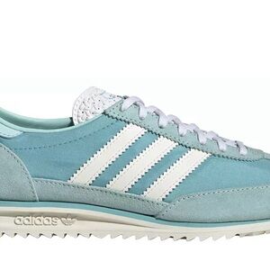 Adidas Women's Teal and White Sneakers